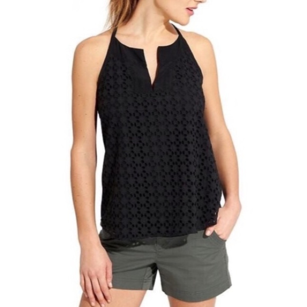 Athleta Black Tie Neck Tank Top